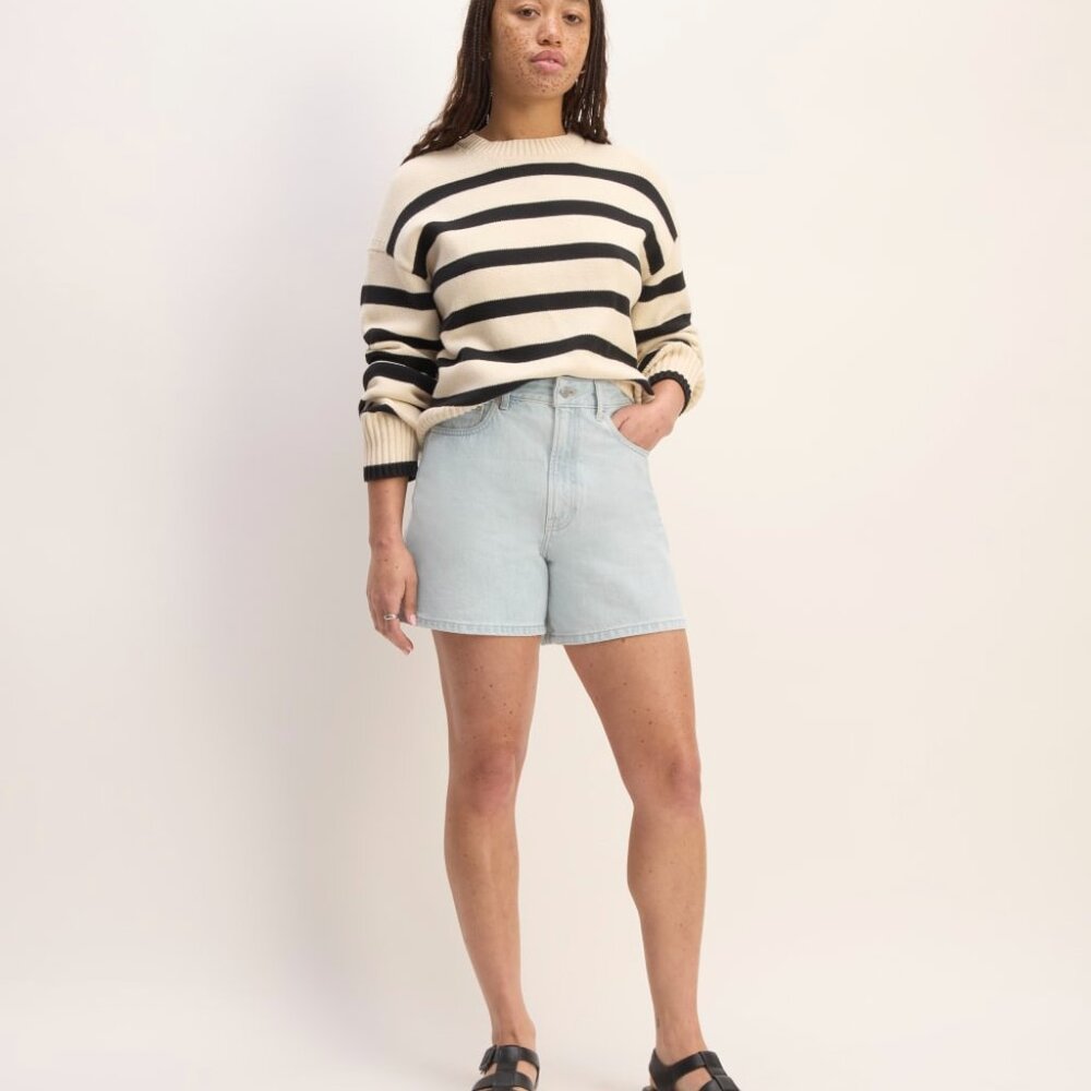 Everlane Women's A-Line Denim Short in Spring Blue, Size 25, Cotton/Denim